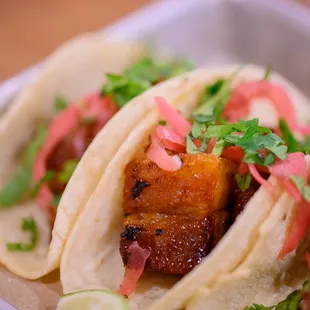 two tacos on a plate