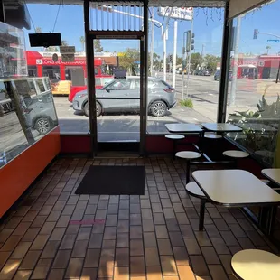 the inside of a restaurant