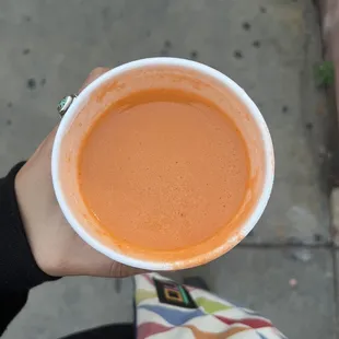 Orange carrot celery juice $6 &amp; worth every penny
