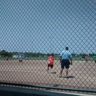 "Green" softball field during a work tournament