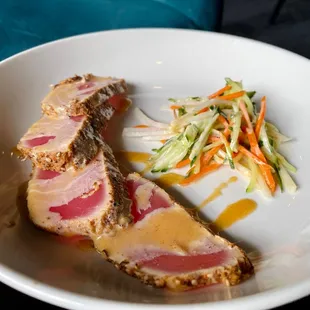 Tuna. Pretty tasty and not fishy.