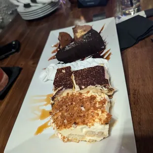 One of each dessert - the almond cake was my favorite!