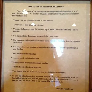 School house rules.