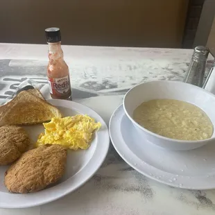 Salmon croquette breakfast