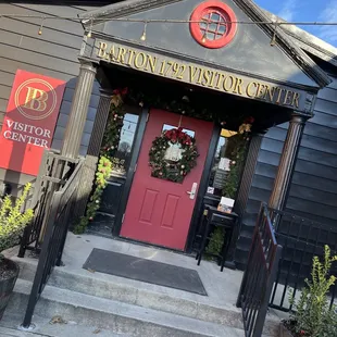 the entrance to the building