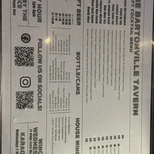 menu