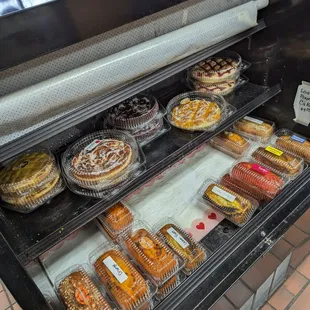a display of baked goods