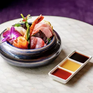 a bowl of food on a table