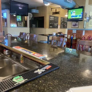 Inside seating at the bar