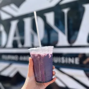 VEGAN Ube and black sesame milk (made with oat milk)