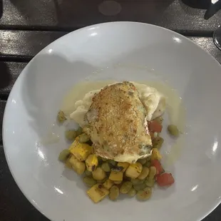 Pecan crusted halibut special