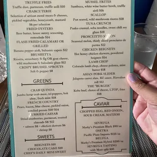 menu