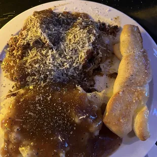 Meatloaf and Mashed potatoes