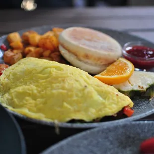 Vegetable and feta omelette