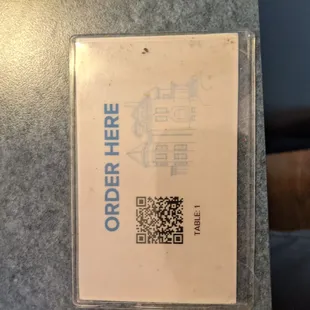 order here on the table