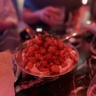 a bowl of food on a table