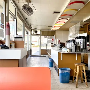 the inside of a restaurant