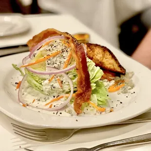 Sir hubbers Wedge salad &amp; Blackened salmon. He LOVED it! Now he also wants it all the time LOL