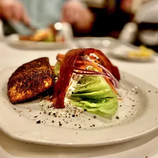 2 wedge salads with blackened salmon. Perfection every time. OuiOui. Happy Pre-Valentine's day! xx