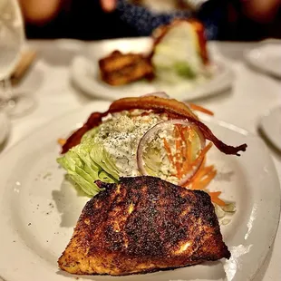 Gorgeousness on a plate. Tastes as fab as it looks. (Wedge salad add blackened salmon)