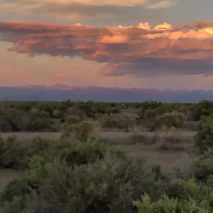 Looking East at sunset time from our tent site.