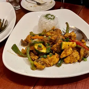 two plates of food on a table