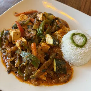 Eggplant basil paneer curry