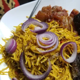 Abachi and fish with stew