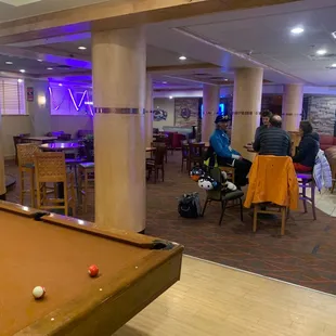 Bar from pool table corner