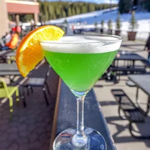 Bring your drinks to the patio and enjoy the fireplace