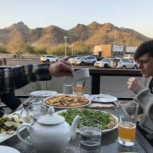 The Smelly Date and BBQ Chicken pizzas and the Brussels and Bacon salad. No one was willing to wait for the picture.