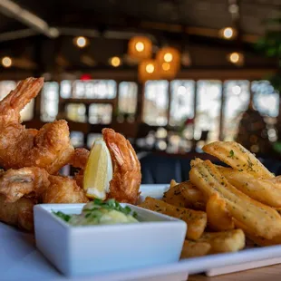 Coconut Beer Battered Shrimp with Fries