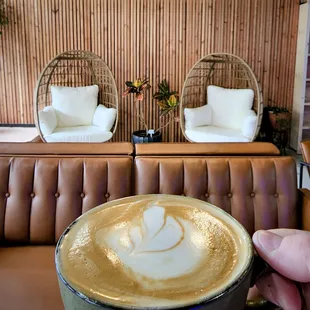 Comfortable seating with Sweet Spring Latte