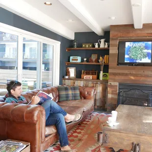 The lobby lounge area.