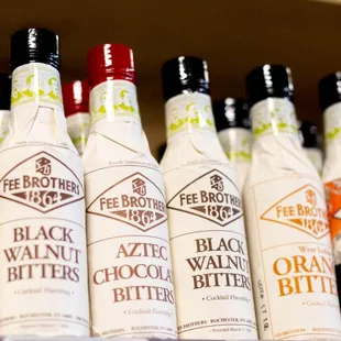 a variety of bottles