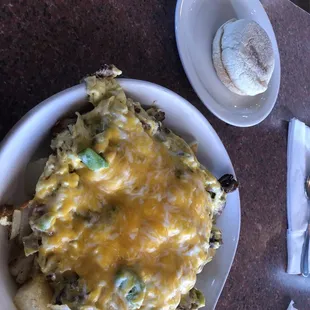 Country Skillet with English muffins