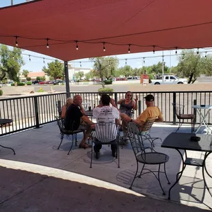 Enjoy the fresh AZ air at BASELINE PUB. Patio seating for your pleasure. (Cold Drinks here)