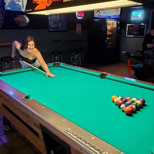 Game of Pool? Come play some pool and enjoy a cold drink on your day off or after work.