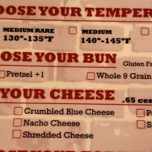 More choices for build your own burger