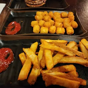 Tots and fries are always amazing just wish the portion size was bigger.