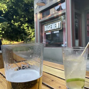 Drinks outside on the patio