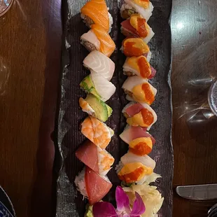 Rainbow and tuna roll