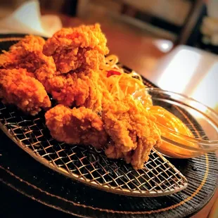 fried chicken on a grill