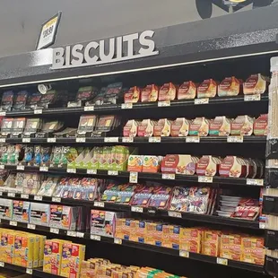 Mislabeled shelves.  Biscuits?  Just lunchables.