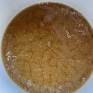  a bowl of soup on a table