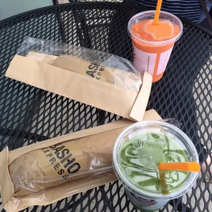 two drinks on a table