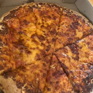 Burnt pizza