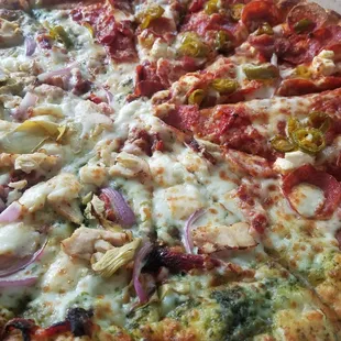 Half jalapeno popper, half chicken pesto.