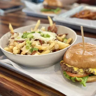 Loaded Moo Fries &amp; Basic Cheeseburger