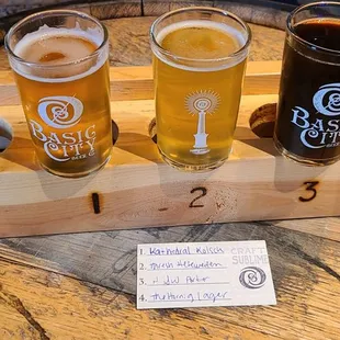 five different types of beers